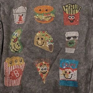 Butter rhinestone foodie hoodie